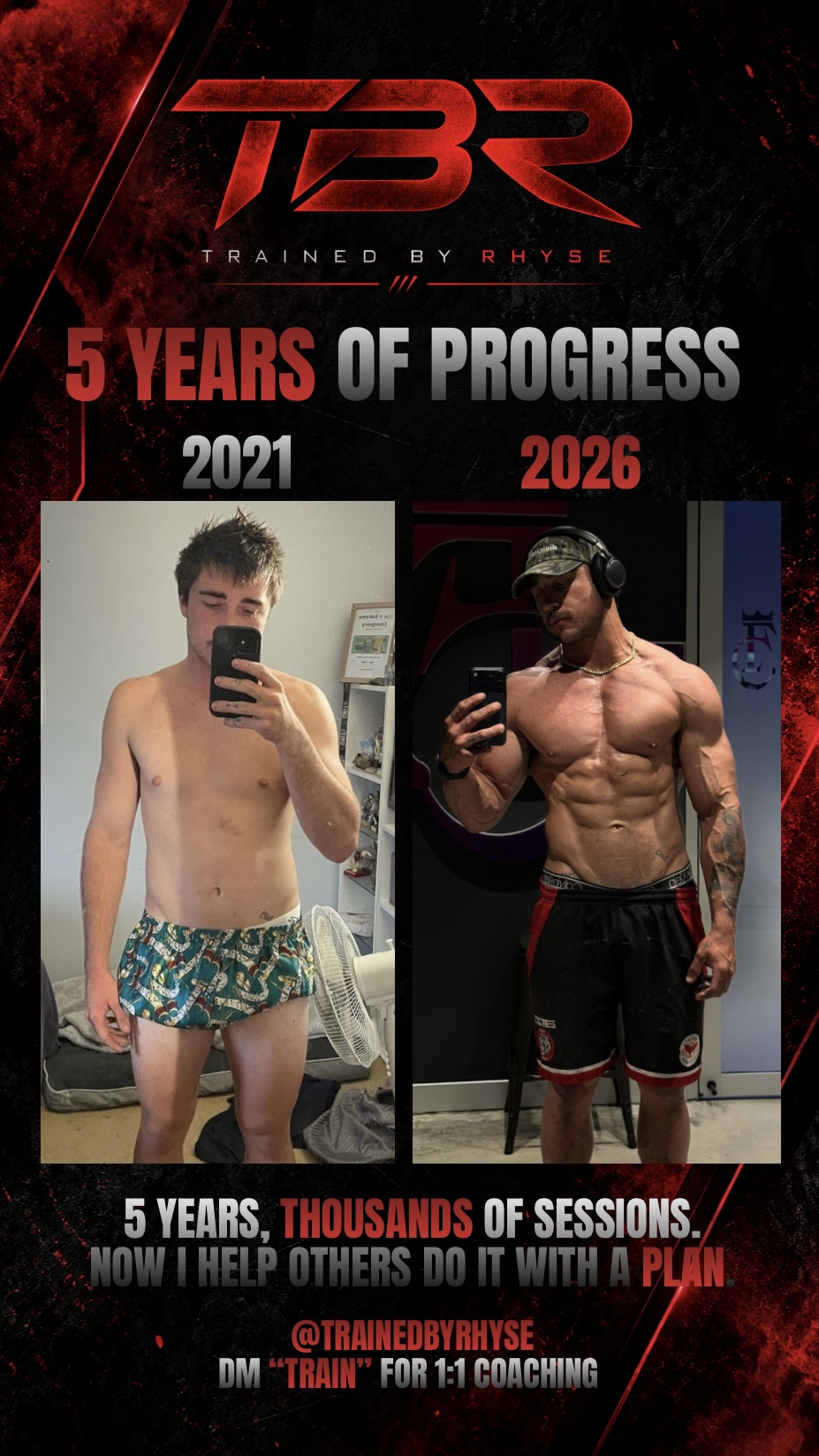 Rhyse Grewar 2021 to 2026 training transformation